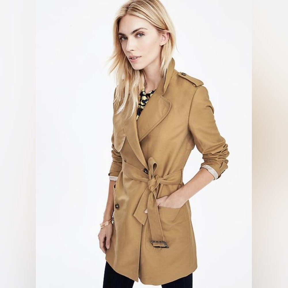 Banana Republic linen blend tan trench coat size XS
